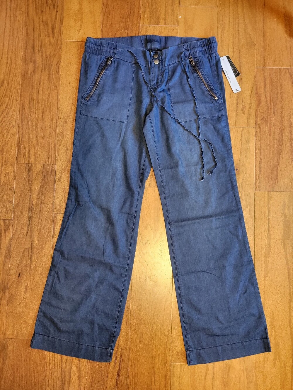 Kut From The Kloth Vintage Women's Blue Wide-Leg Chambray Pant 4 NWT